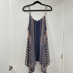 Vibrant Geo Print Sharkbite Hem Dress